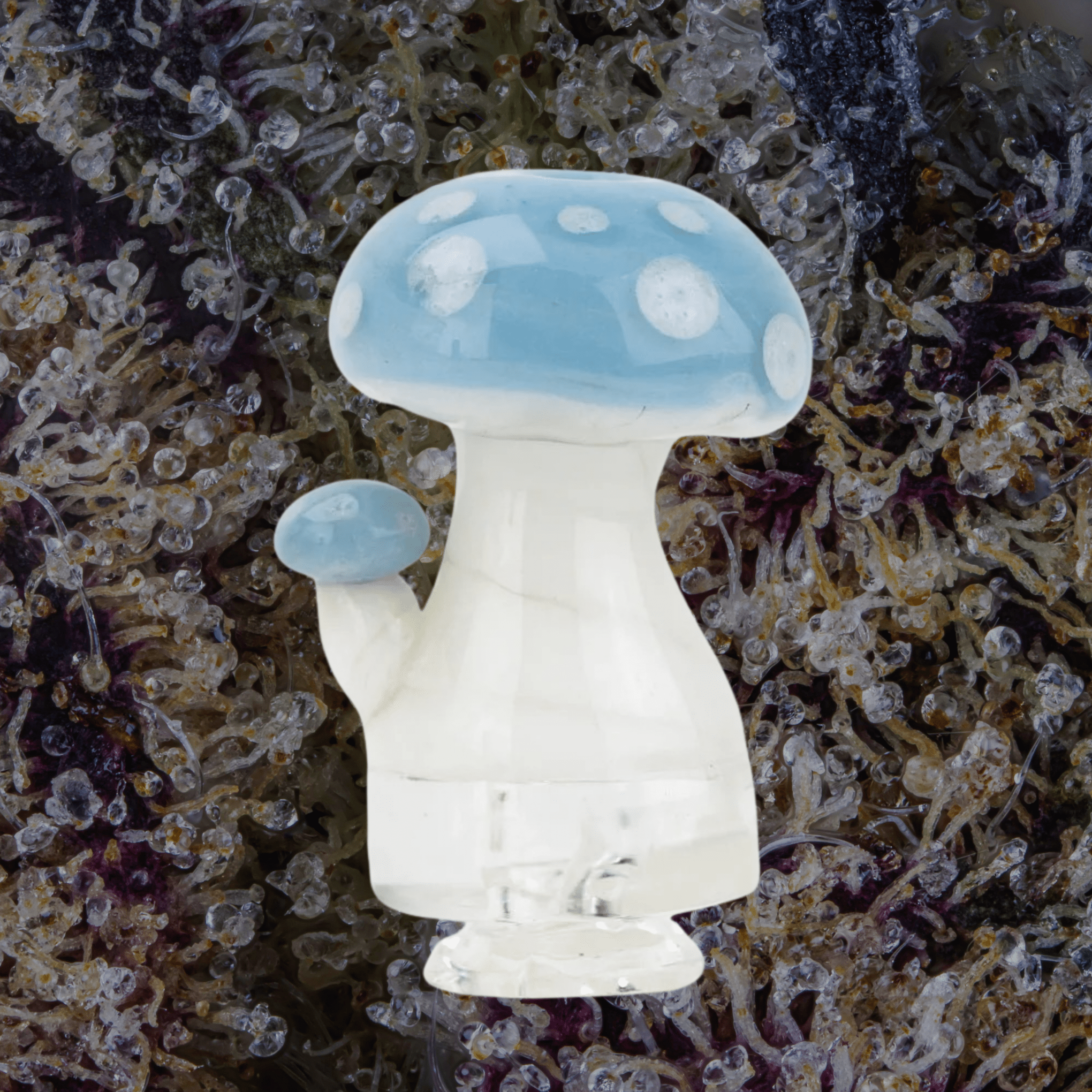 Empire Glassworks Blue Mushroom Puffco Pivot Glass Top